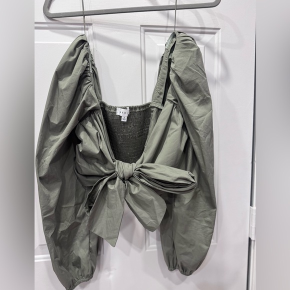 MABLE Sage Green Wrap Blouse - Picture 4 of 7